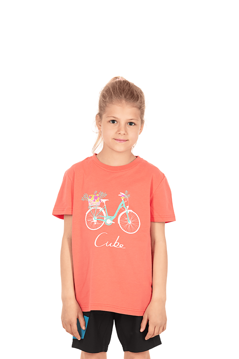 CUBE JUNIOR Organic T-Shirt Floral Bike