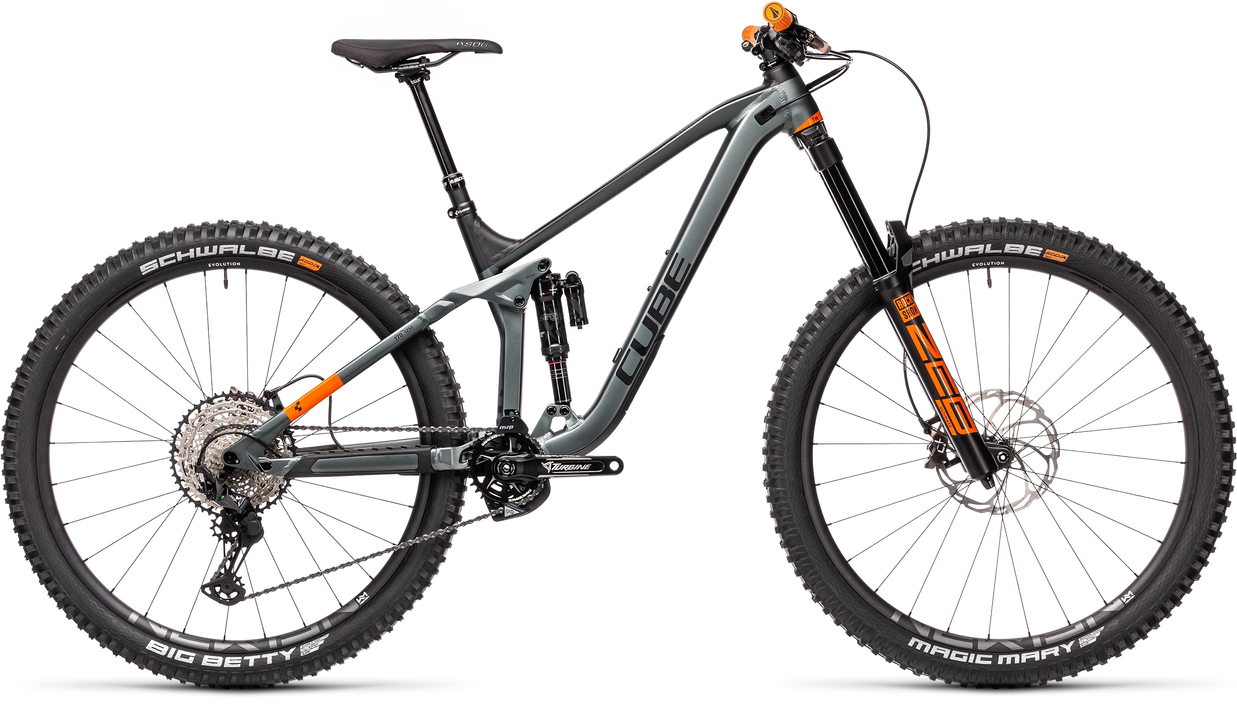 Cube Stereo 170 TM 29 flashgrey«n«orange