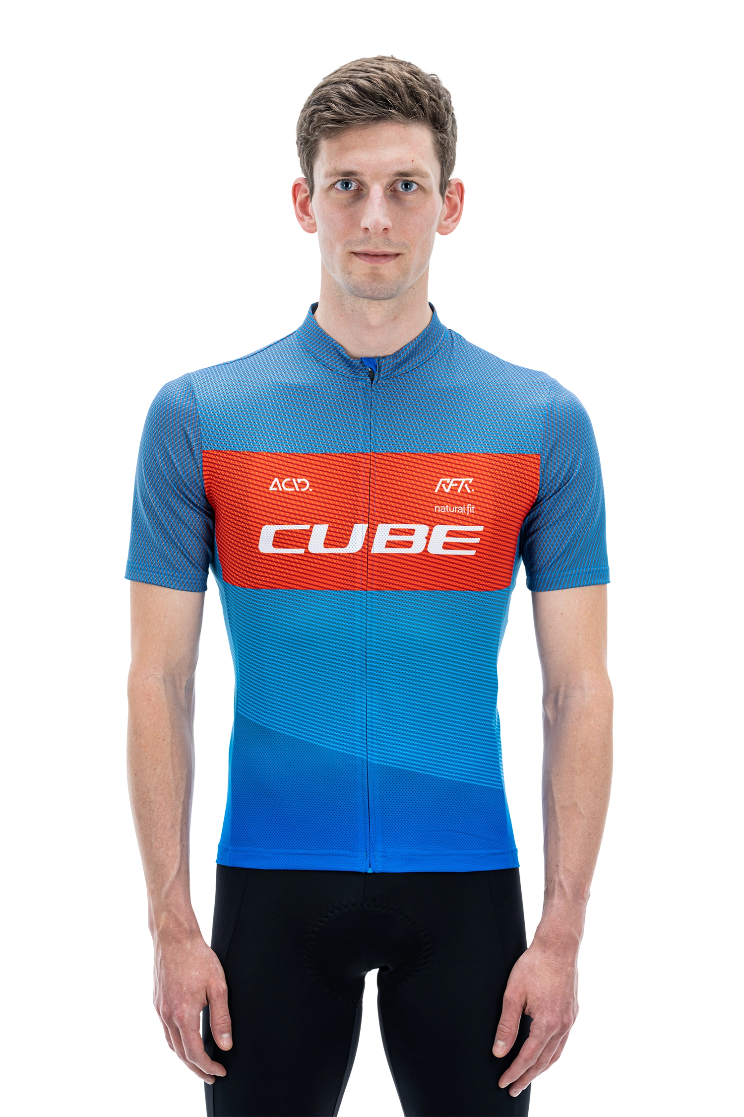 CUBE TEAMLINE Trikot CMPT kurzarm blue´n´red´n´grey