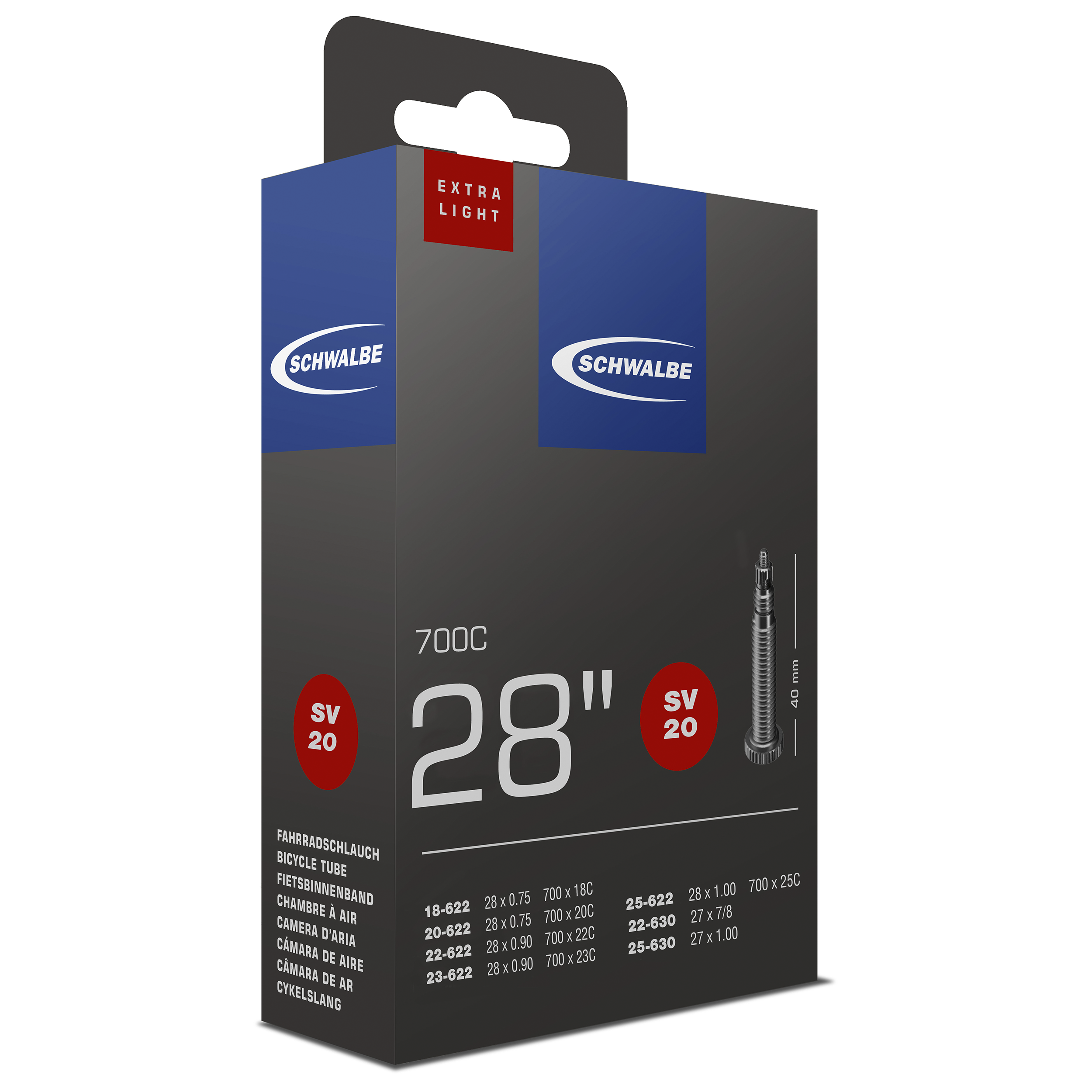 Schlauch Schwalbe SV20 EXTRA LIGHT