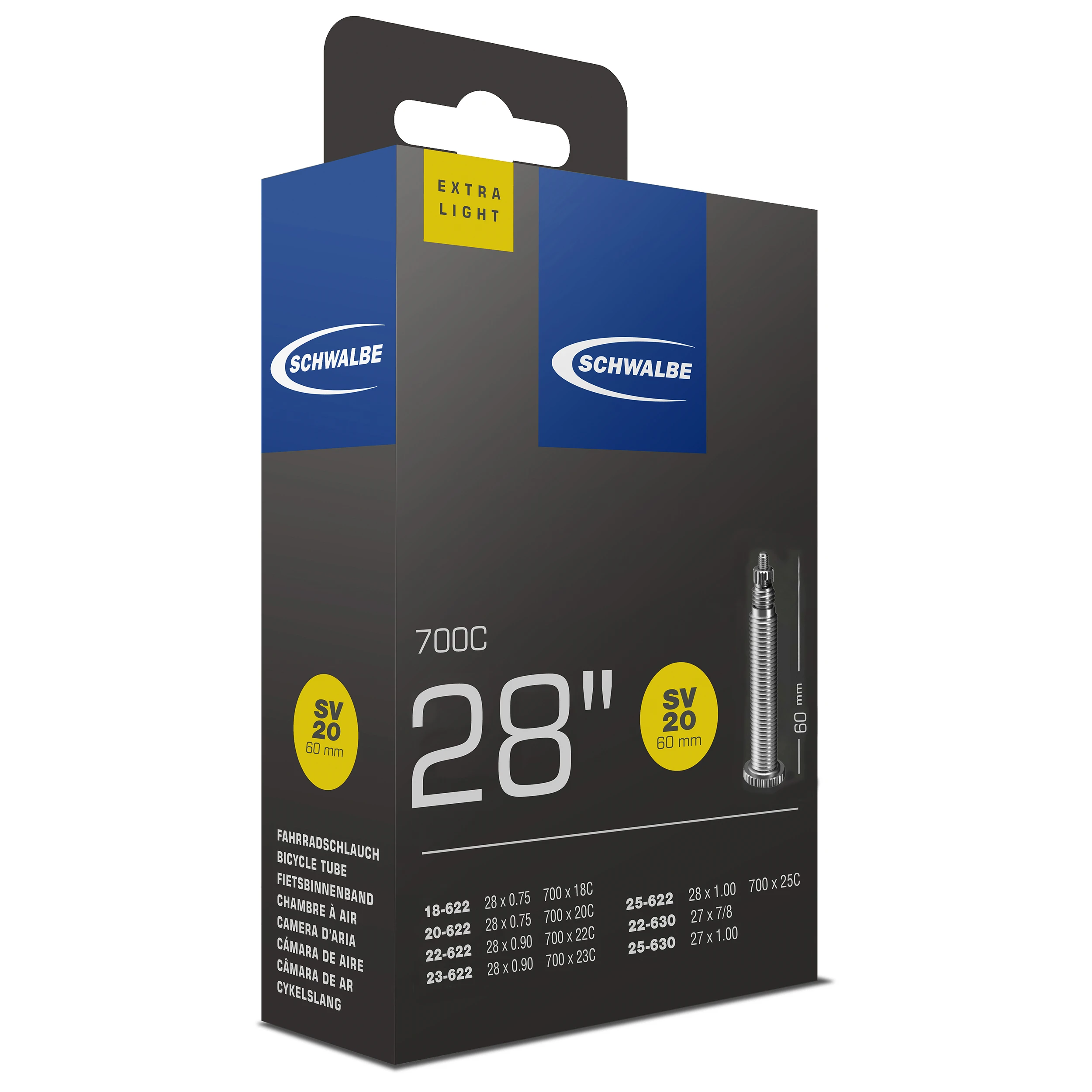 Schlauch Schwalbe SV20 EXTRA LIGHT