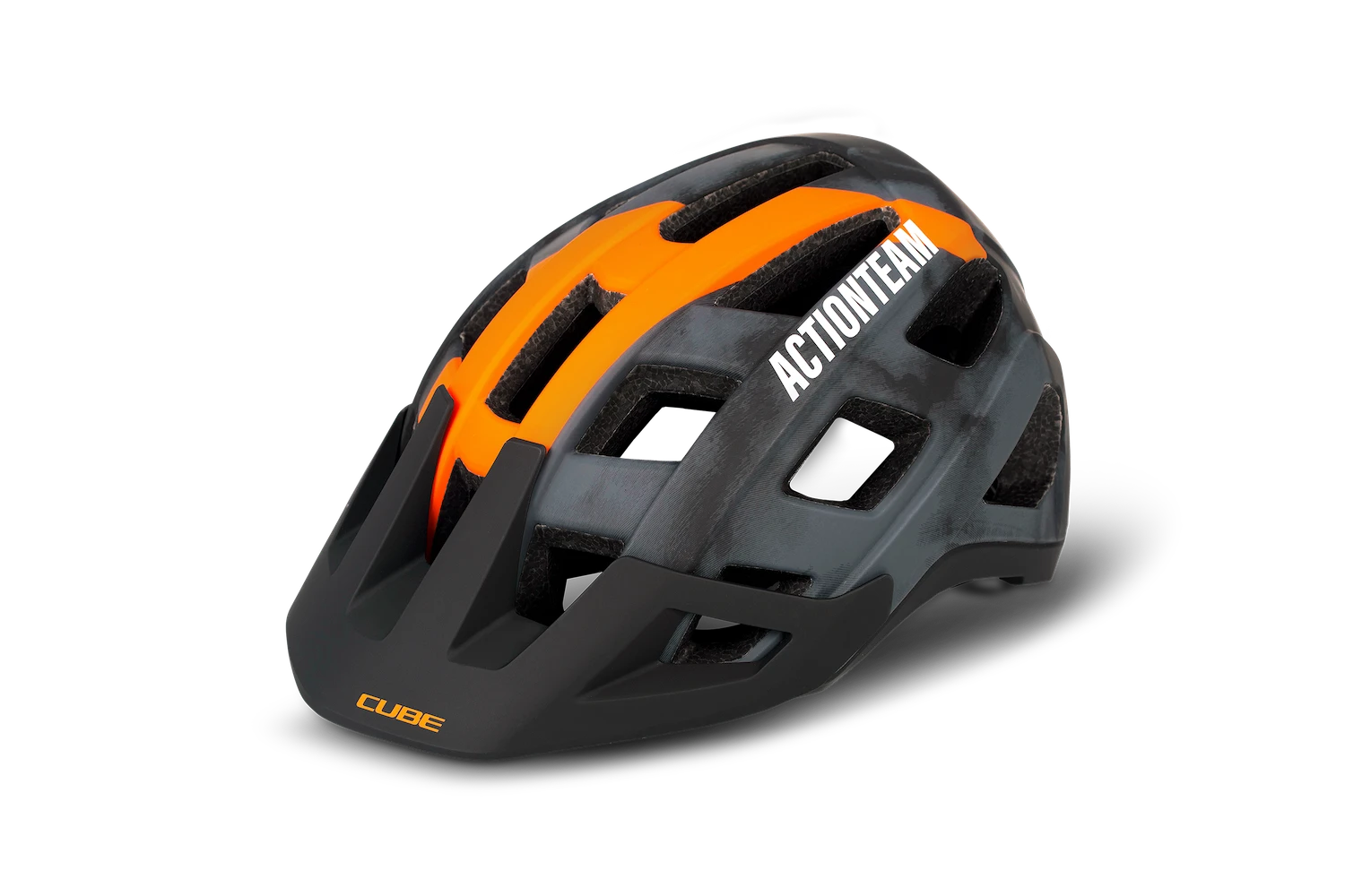 CUBE Helm BADGER X Actionteam (grey´n´orange)